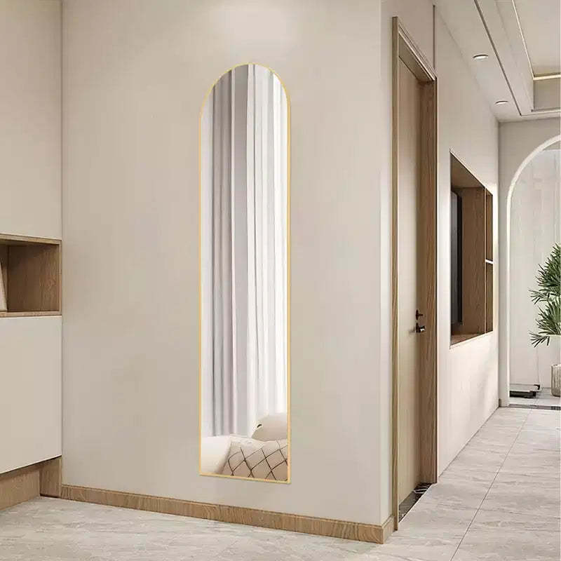 Gold Floor Standing Mirror 59x16 Inch, Modern Wall Mirror with Aluminum Alloy Frame, Gold