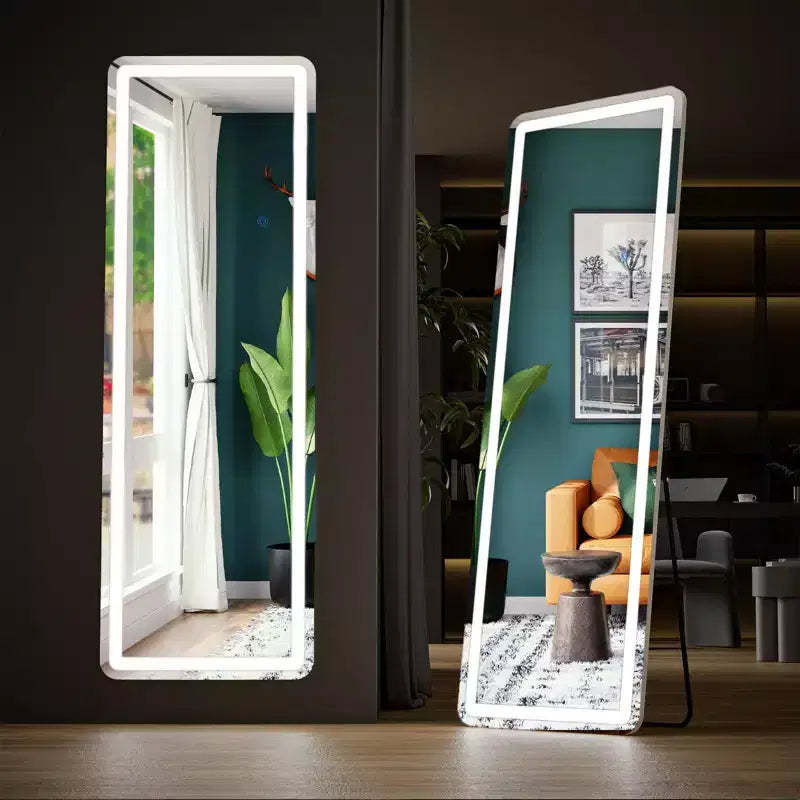 Adjustable LED Vanity Mirror 64x21 Inch, Lighted Bathroom Mirror with Dimmable Brightness, White
