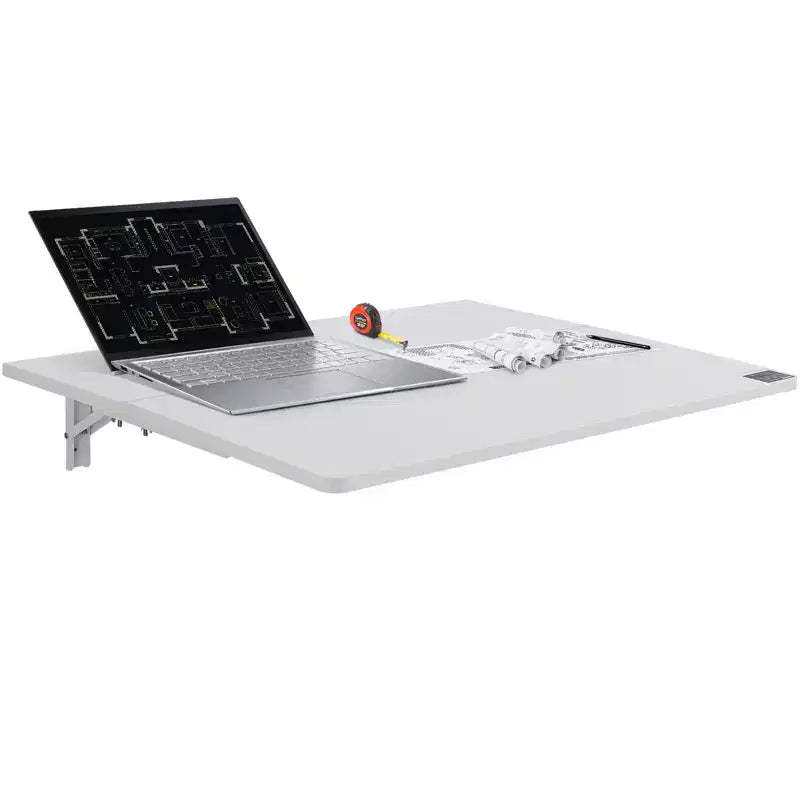 VEVOR Wall Mounted Folding Table, 31.5 x 19.69 Wall Mount Drop Leaf Table, Floating Desk with Iron Bracket, Fold Down Desk