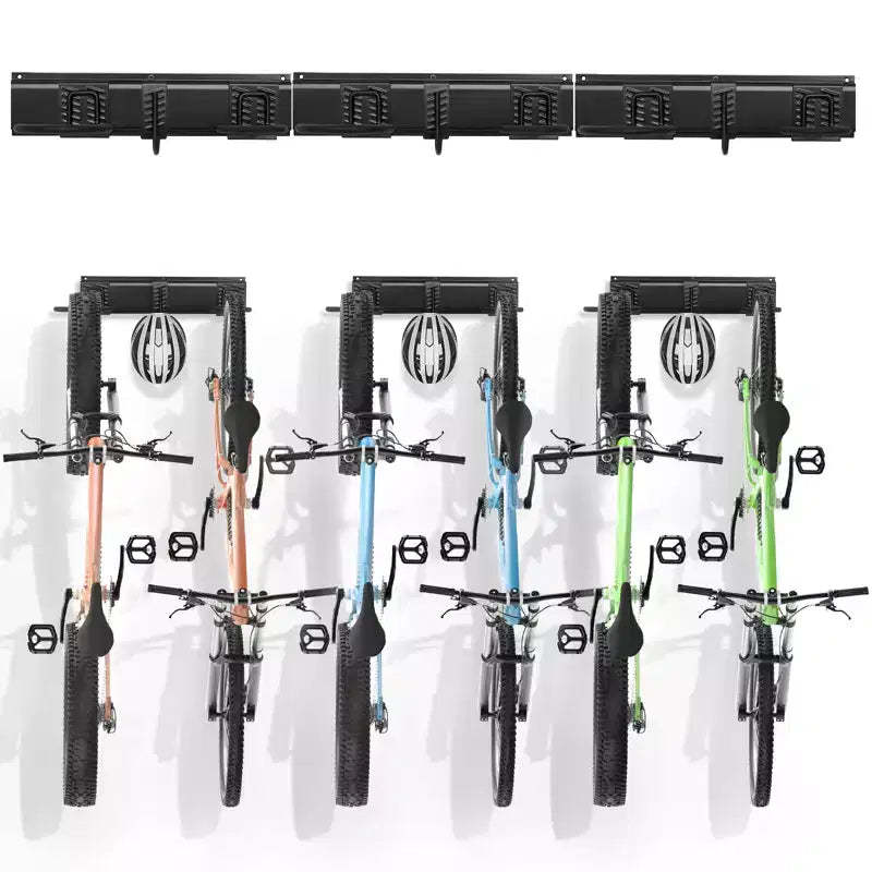 VEVOR Bike Storage Rack, 6 Bike Racks and 3 Helmets Hooks, Wall Mount Bike Storage Hanger, Home & Garage Organizer