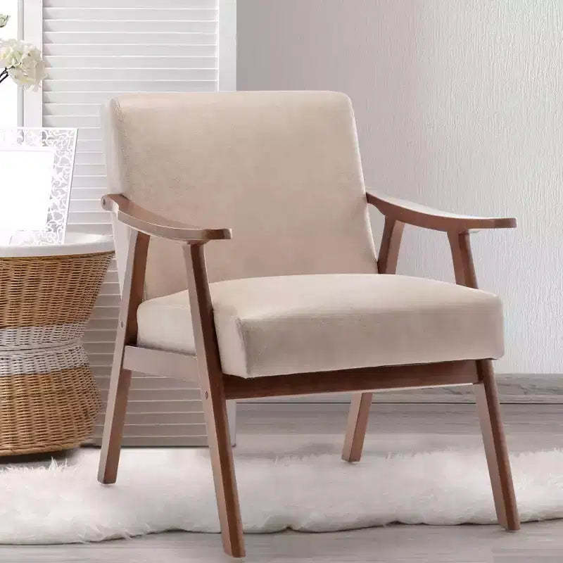 Okak Accent Chairs for Bedroom, Mid-Century Modern Chair, Solid Wood Frame, Accent Chair Extra-Thick Backrest, Wingback Chair, Reading Room