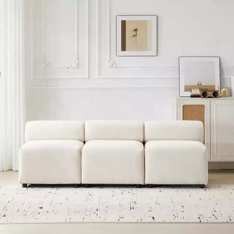 Christopher Knight Home Fermin 78 Modern Modular 3 Seater Sectional Sofa with Rround Back