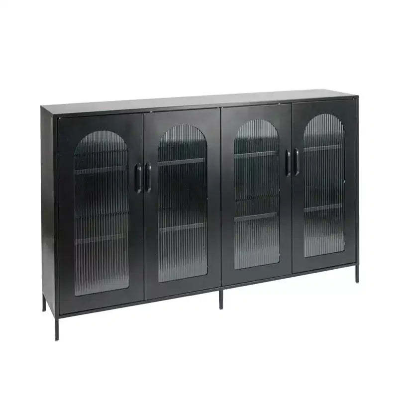 Storied Home Solstice Sideboard Cabinet with Storage, Black