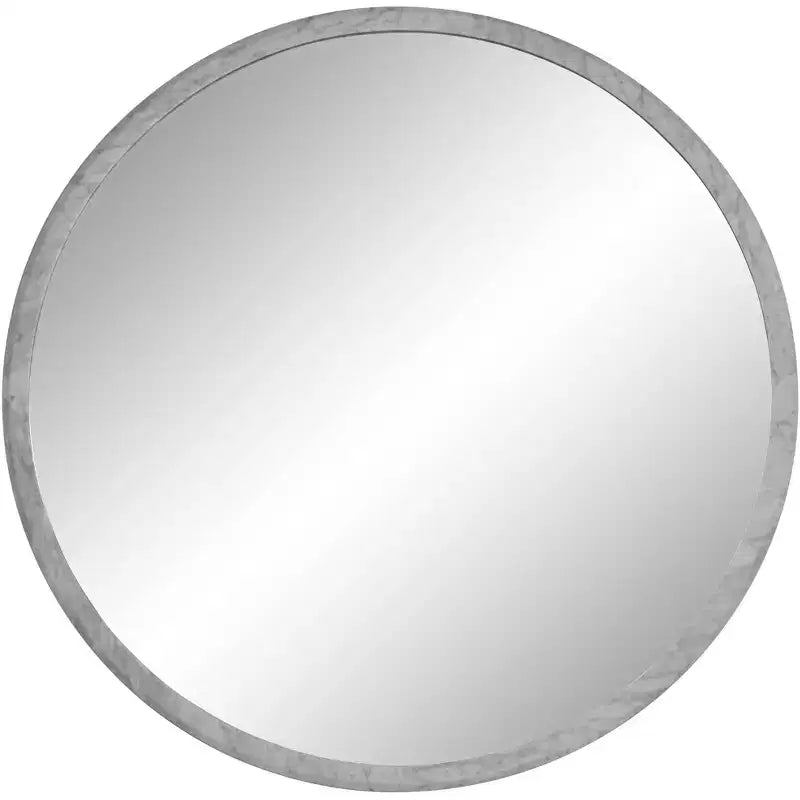 Possini Euro Design Possini Euro Harriet 34 Wide White Faux Marble Round Wall Mirror