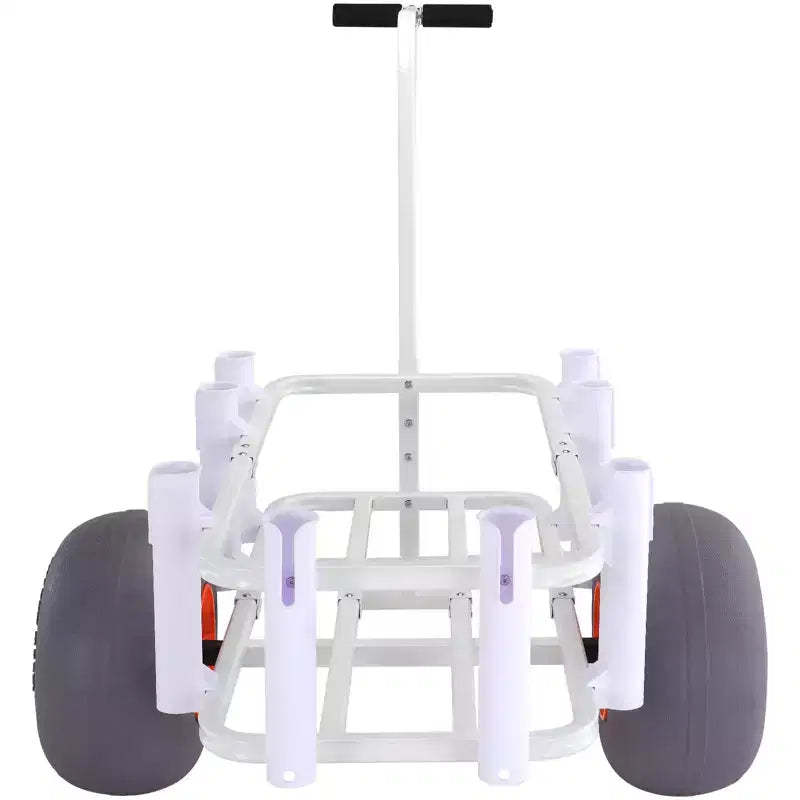 VEVOR Beach Fishing Cart, 300 lbs Load Capacity,Fish and Marine Cart with Two 13 Big Wheels PU Balloon Tires,Heavy-Duty Aluminum Pier Wagon Trolley