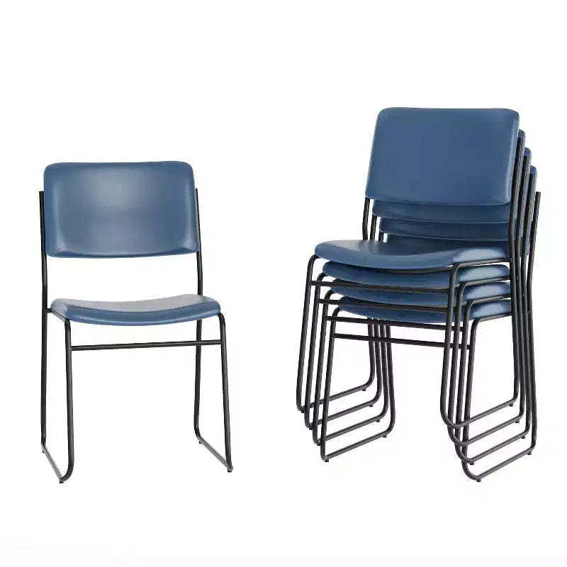 Flash Furniture 5 Pack HERCULES Series 500 lb. Capacity High Density Stacking Chair with Sled Base