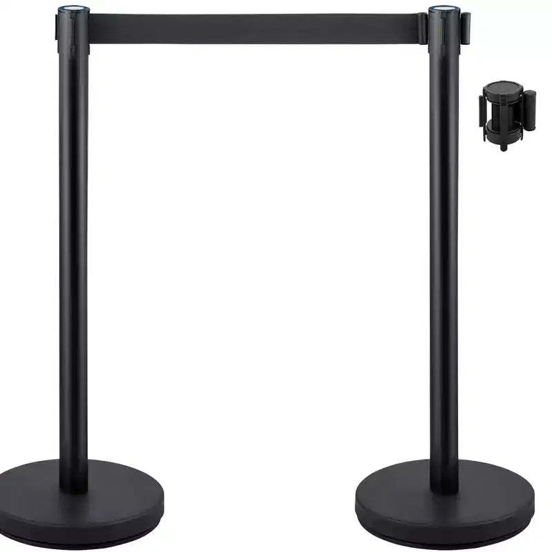 VEVOR Crowd Control Stanchions,6-Pack Crowd Control Barriers with 3PCS 6.5FT Retractable Belt, Stanchion Posts Queue Pole,Black