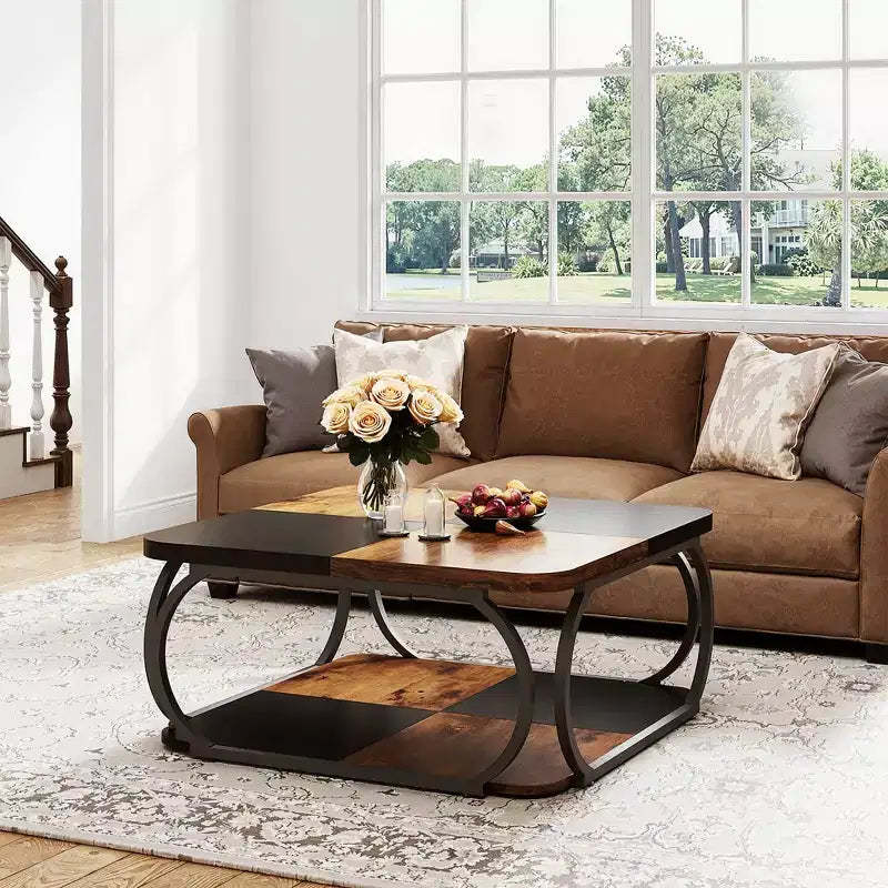 MAYEERTY 39 Versatile Square Coffee Table Smooth Surface Easy to Clean for Living Room