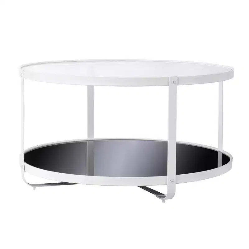 Vimmerly Glass-Top Cocktail Table - White - SEI