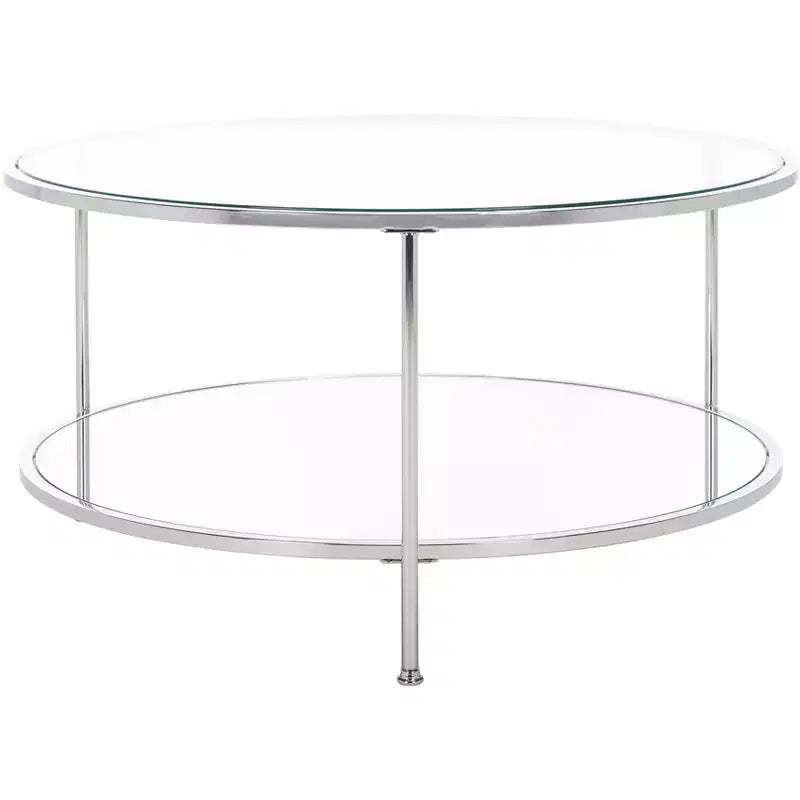 Risa Round Coffee Table with Storage - Charcoal - SEI