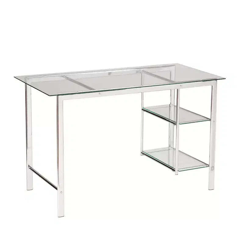 Oslo Chrome/Glass Desk - Charcoal - SEI