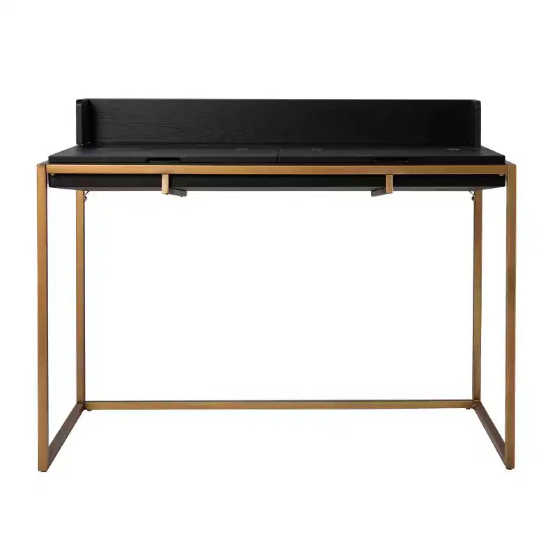 Caldlin Flip-Top Desk with Storage - Black - SEI