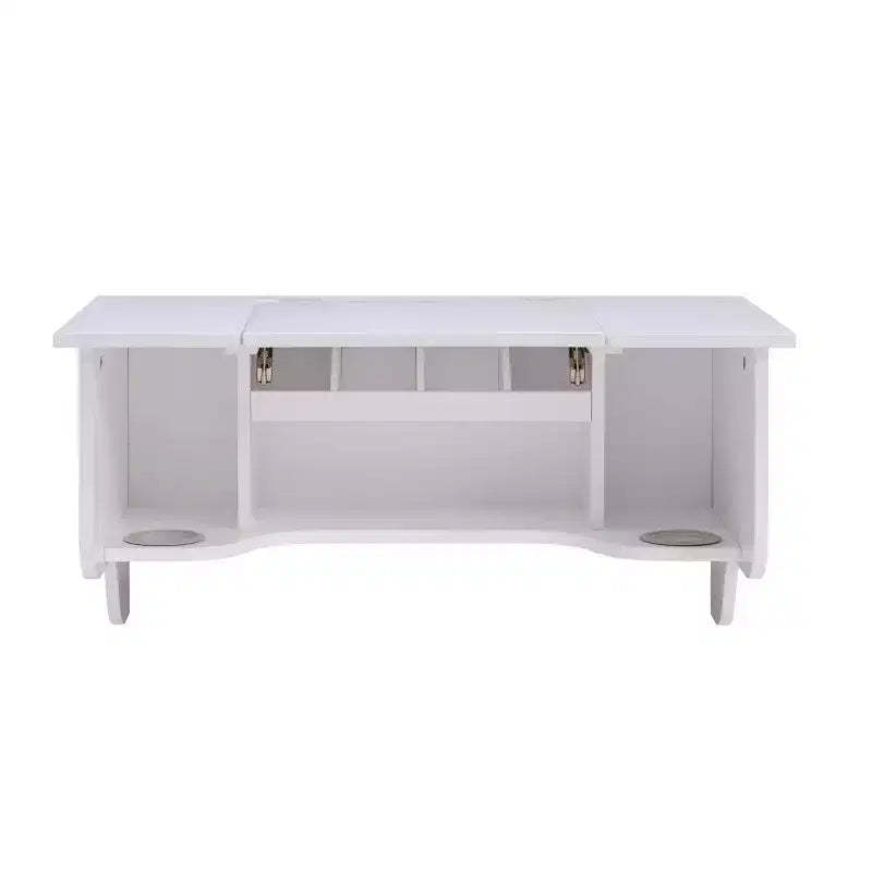 Wall Mount Ledge With Vanity Mirror - Transitional Style - White - SEI