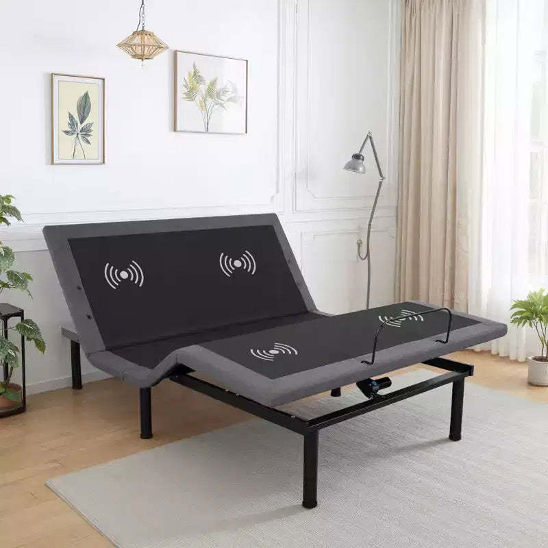 Adjustable Bed Frame, Electric Bed Base with Massage, Head & Foot Incline, Wireless Remote, 2 Built-in USB Ports, LED Night Light