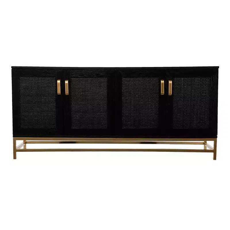 Rolliston Contemporary 4-Door Media Console - Black - SEI