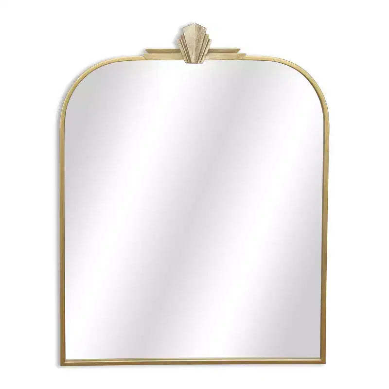 HomeRoots 31 Gold Metal Art Deco Arch Accent Mirror