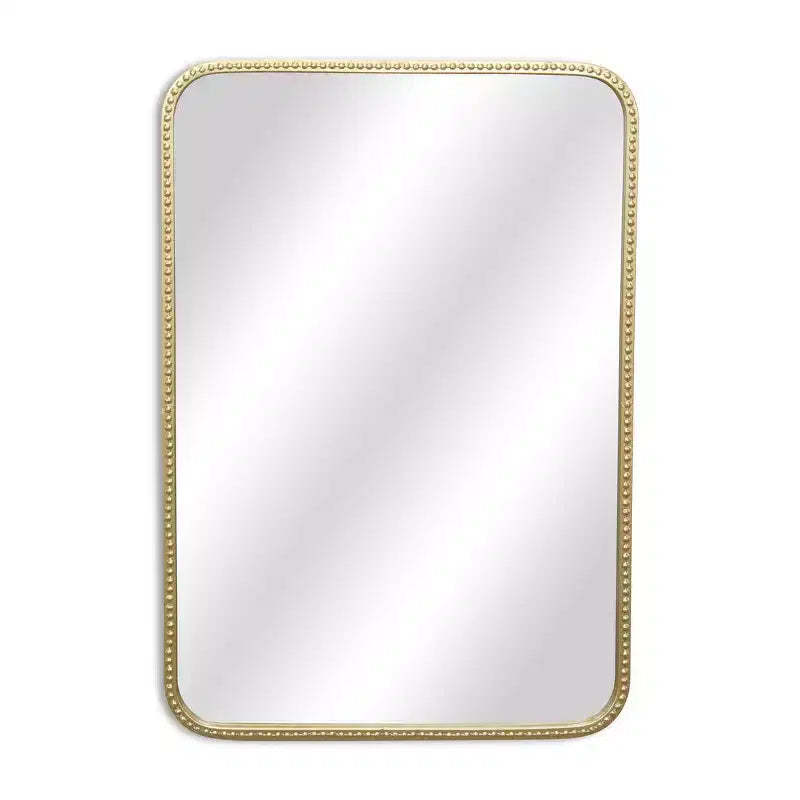 HomeRoots 32 Gold Metal Beaded Accent Mirror