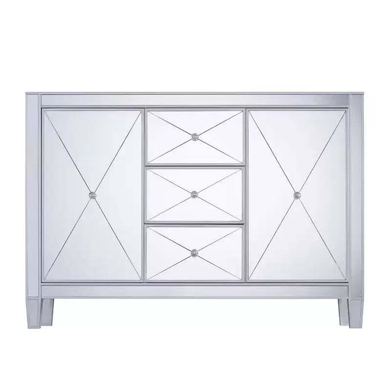 Mirage 3-Drawer Mirrored Cabinet - Silver - SEI
