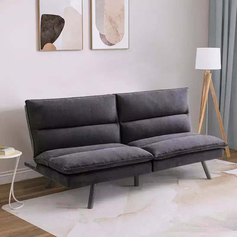 Dyonery 71 in Convertible Faux Leather Sofa Couch,Memory Foam Futon Couch Bed,Small Splitback Modern Loveseat Sleeper Sofa Bed for Living Room