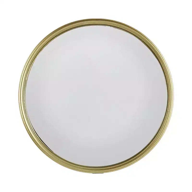 HomeRoots 15 Gold Round Iron Textured Framed Accent Mirror