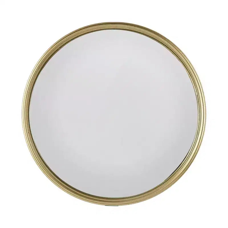 HomeRoots 10 Gold Round Iron Textured Framed Accent Mirror