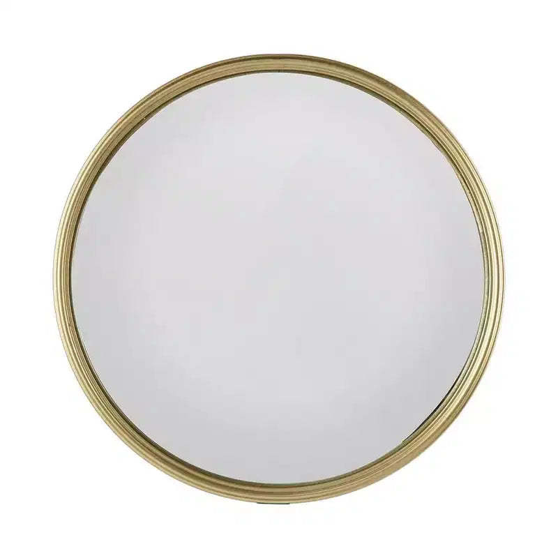 HomeRoots 10 Gold Round Iron Textured Framed Accent Mirror
