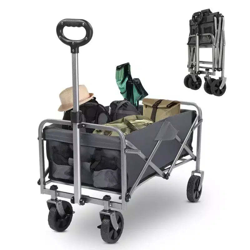 Karl Home 29.3'' W Black Garden Cart Portable Collapsible Utility Wagon