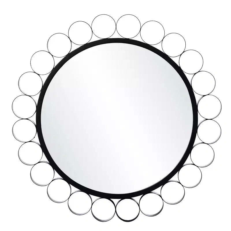 Abdella Round Decorative Mirror - Black - SEI