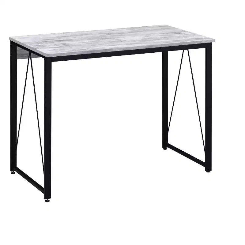 HomeRoots 35 Antiqued White and Black Writing Desk