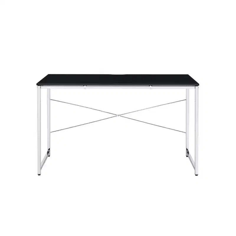 HomeRoots 47 Black and Silver Writing Desk