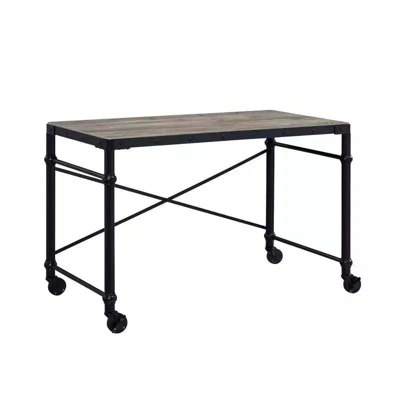 HomeRoots 47 Brown and Black Writing Desk