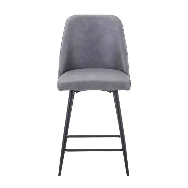 Jofran,Mid-Century Modern Faux Leather Upholstered Counter Height Barstool (Set of 2)