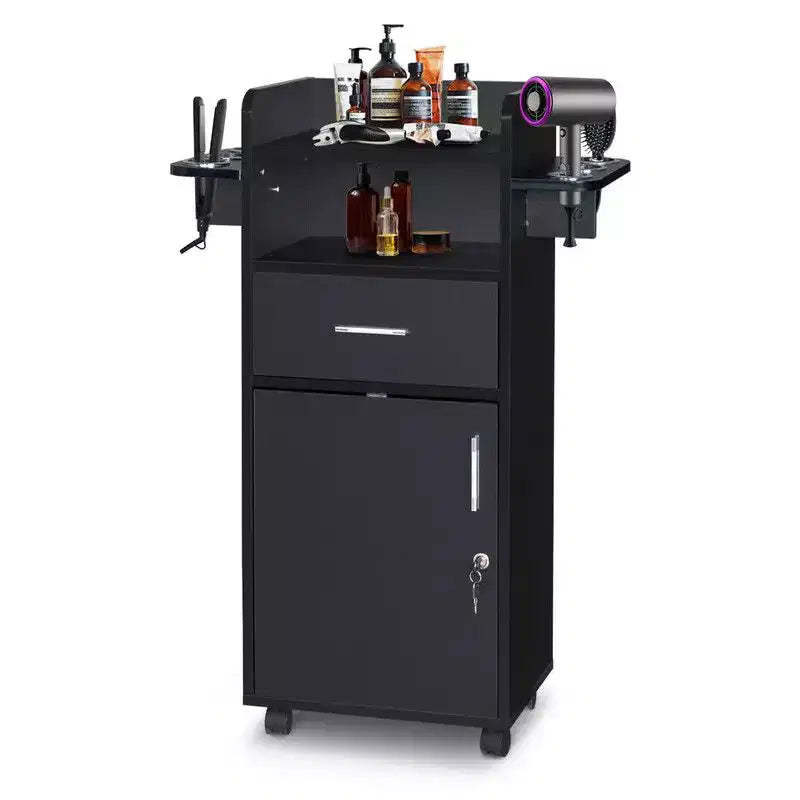 Karl Home Beauty Storage Trolley Salon Cart Black