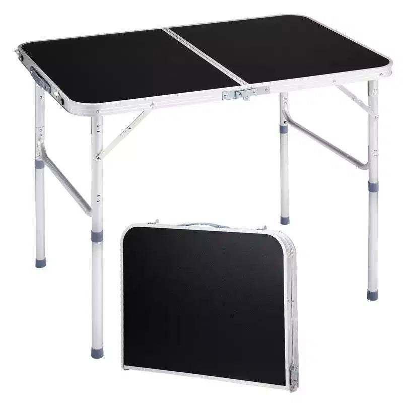 Karl Home 3Ft. Black Rectangular Patio Folding Table Aluminum