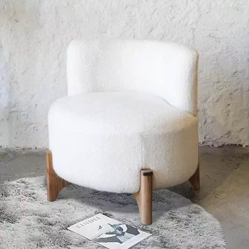 GDFStudio Raleign Modern 24 Acacia Wood and Fabric Upholstered Round Accent Chair