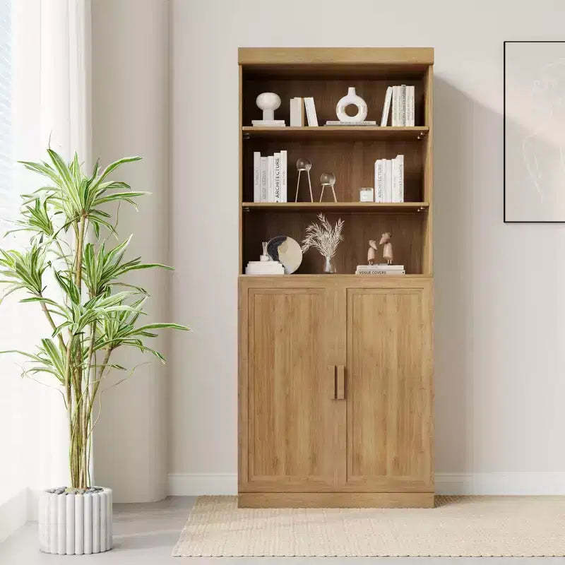 Large-capacity Glass Door Storage Cabinet, Stylish, Elegant And Beautiful. It's Practical For Storage And A Magic Tool To Say Goodbye To Home Clutter.