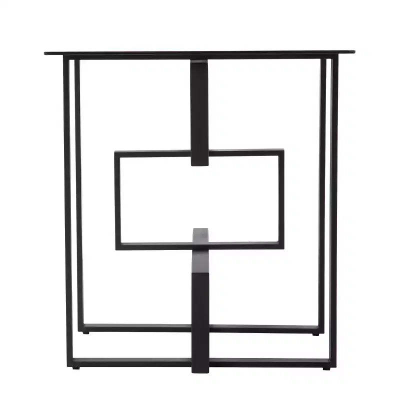 Clanlin Glass-Top Accent Table - Black - SEI