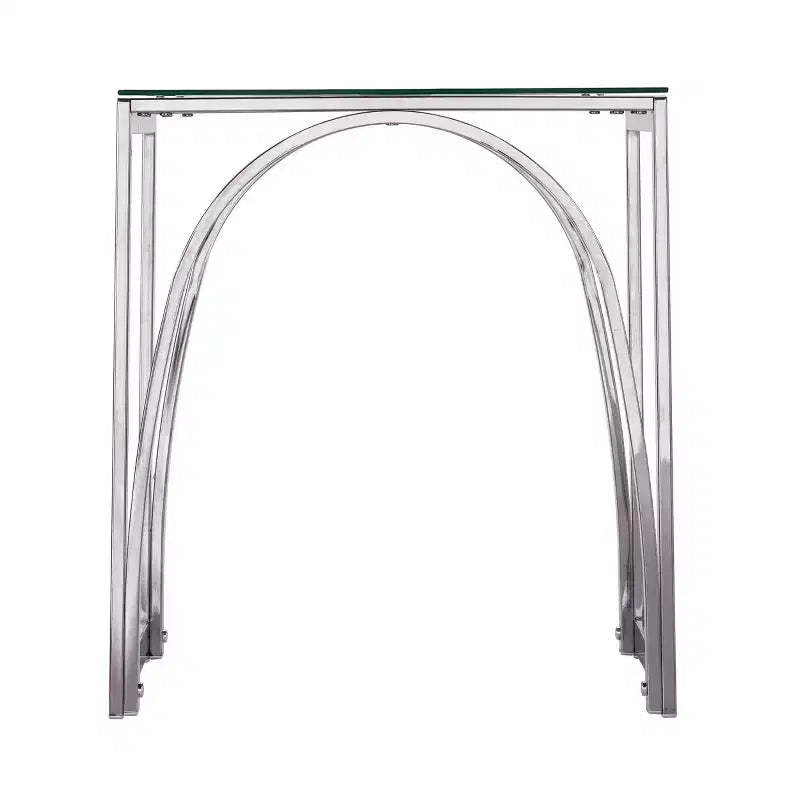 Stevenly Square Glass-Top End Table - Charcoal - SEI