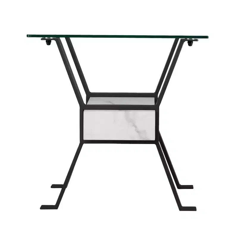 Darvette Glass-Top End Table - Black - SEI