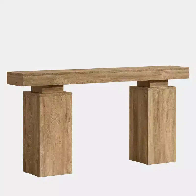 Wooden 63-Inch Long Console Table, Farmhouse Entryway Table Behind Couch, Modern Foyer Stand Entry Station for Living Room, Entrance, Hallway