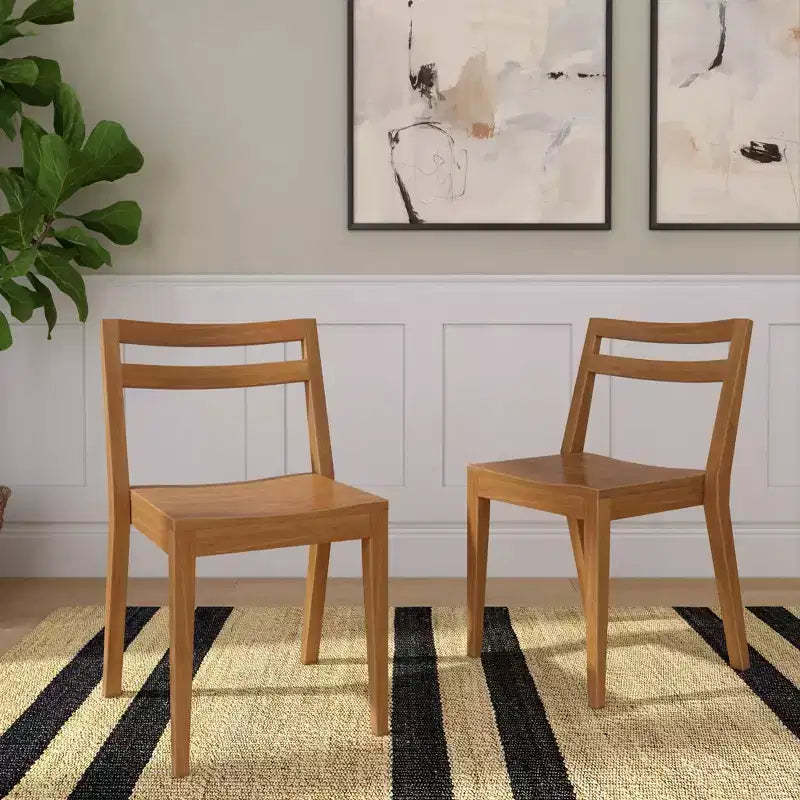 Now Furniture Dining Chairs Set of 2, Solid Wood Modern Kitchen Chair