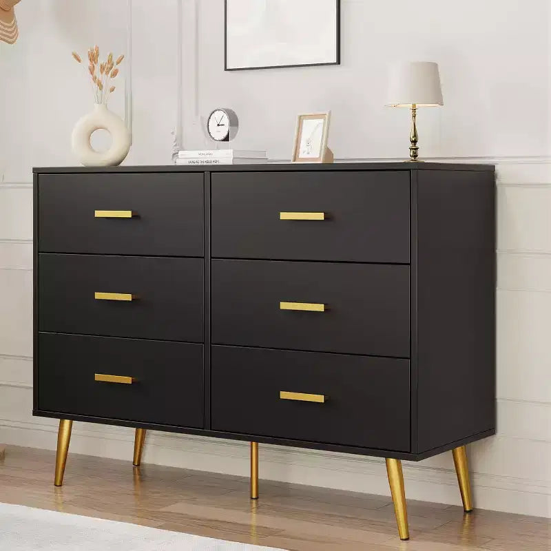 Zstar Bedroom wooden dressing table, chest of drawers with metal handles