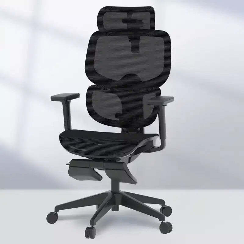 FLEXISPOT C7 Ergonomic Office Chair With Footrest, Mesh Seat, Black