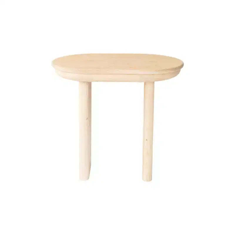 HomeRoots 22 Natural Solid Wood Oval Sled End Table