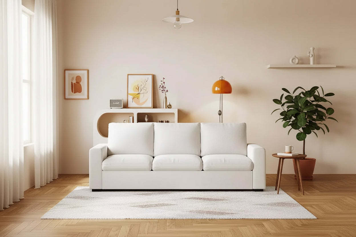 Dyonery 88.97 Modern Couches for Living Room, Deep Seat Sleeper Sofa with 8Cushion