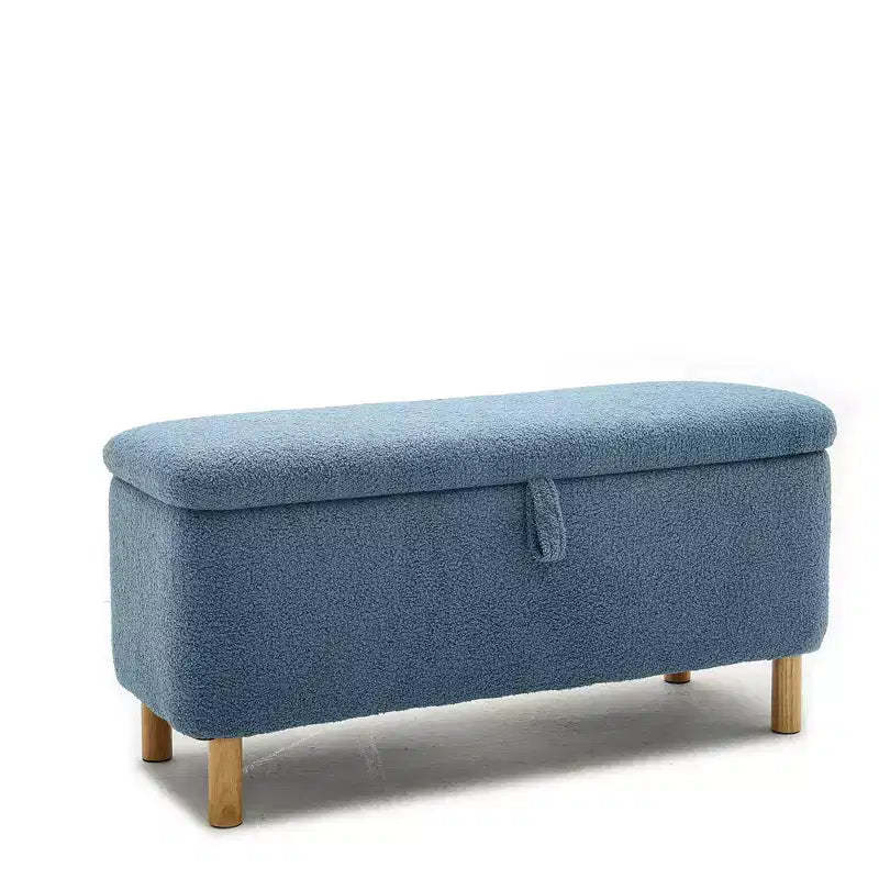 Okak Modern Pull-Open Top Comfy Boucle Ottoman Bench with Storage,Upholstered Storage Ottoman for Bedroom,Entrance