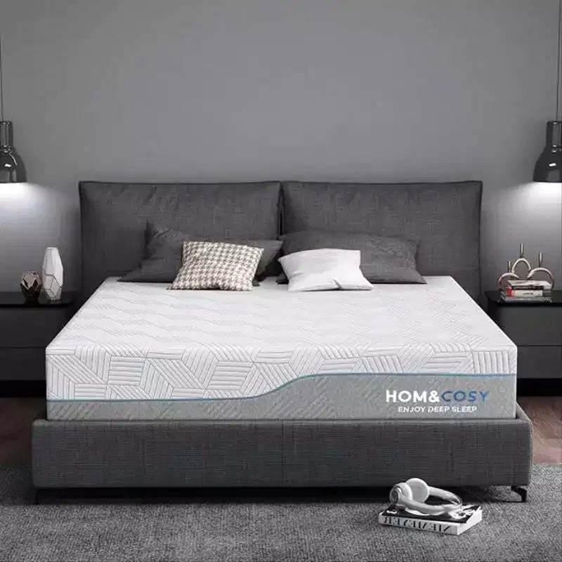 Dyonery Soft mattress, full-size 12/14-inch memory foam bed mattress, ice silk covered, high-quality cool green tea/gel mattress, white