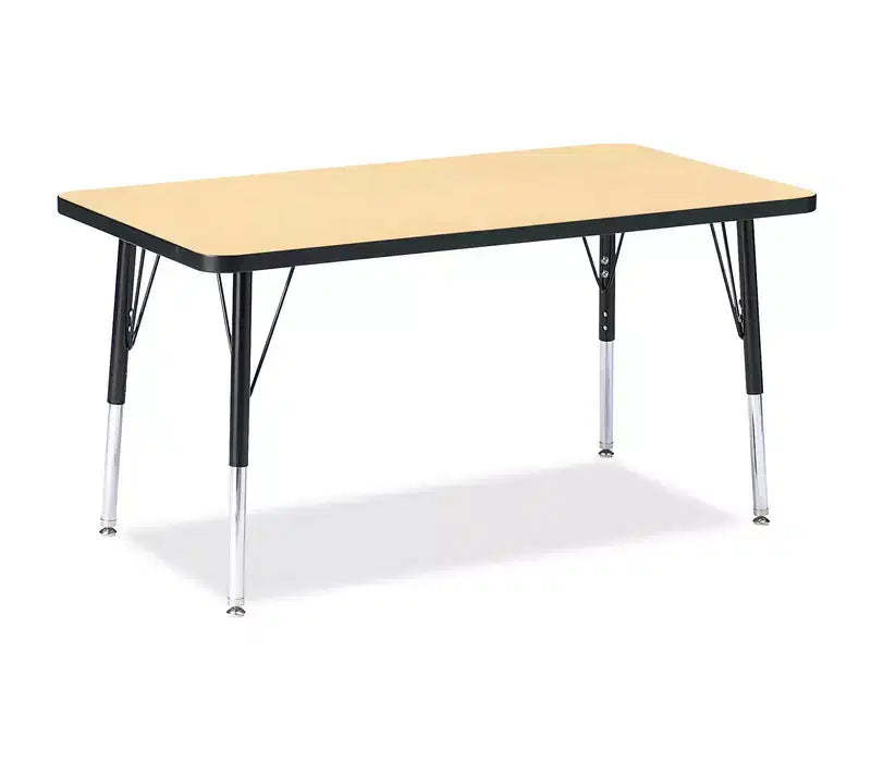 Jonti-Craft Berries Height Maple Top Black Edge Rectangle Table (24 x 36)