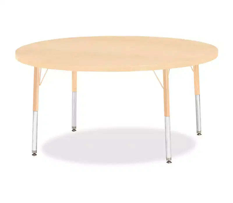 Jonti-Craft Berries Elementary Height Maple Top/Edge Round Table 48 x 48 in Beige