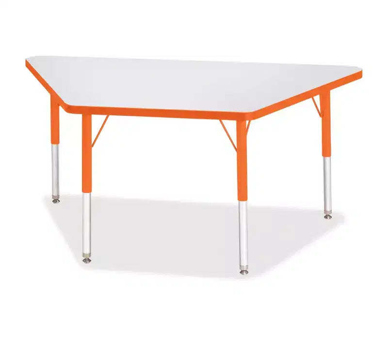 Jonti-Craft Berries Elementary Height Prism Edge Trapezoid Table (24 x 48) in Orange